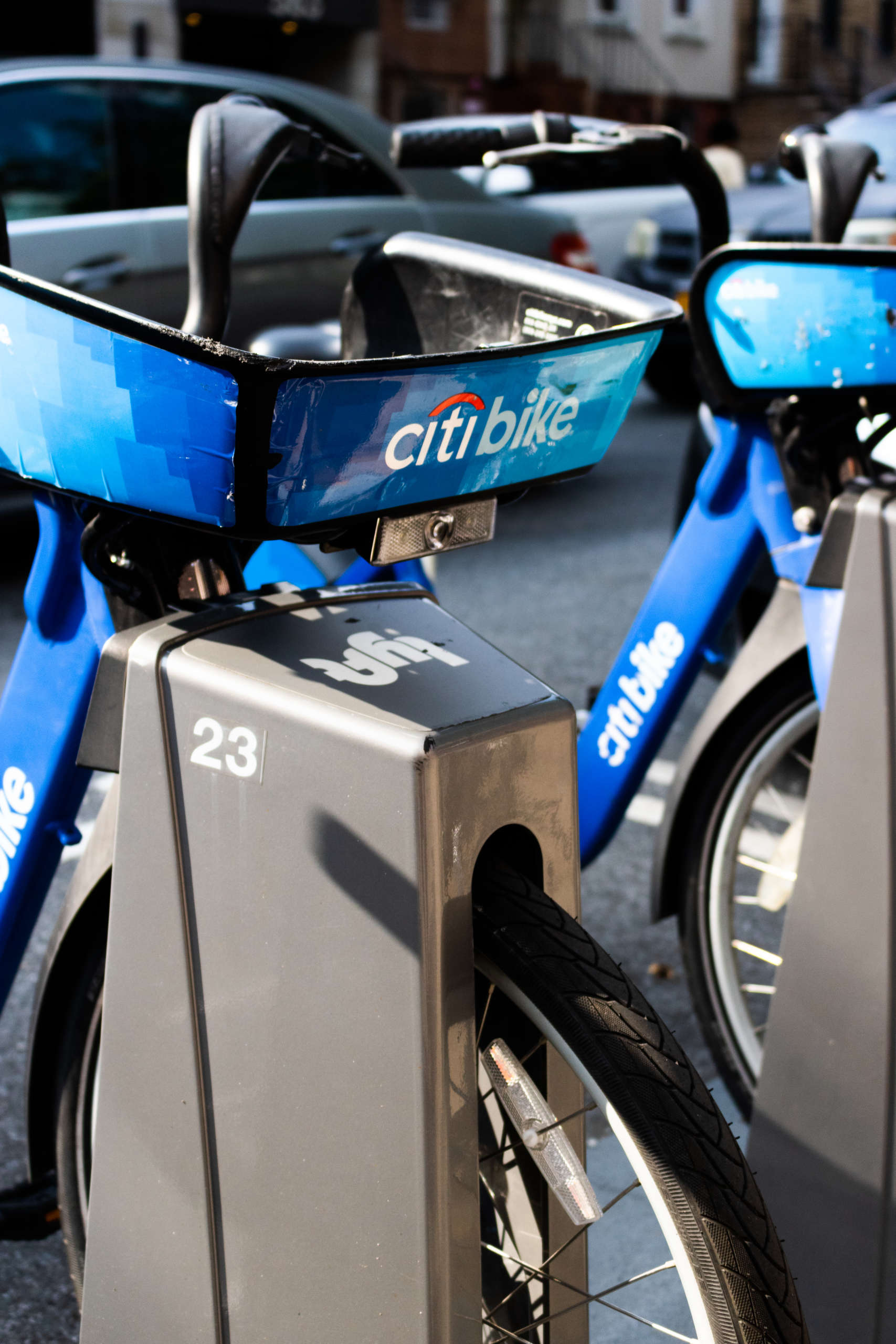 A close-up of a Citi Bike.