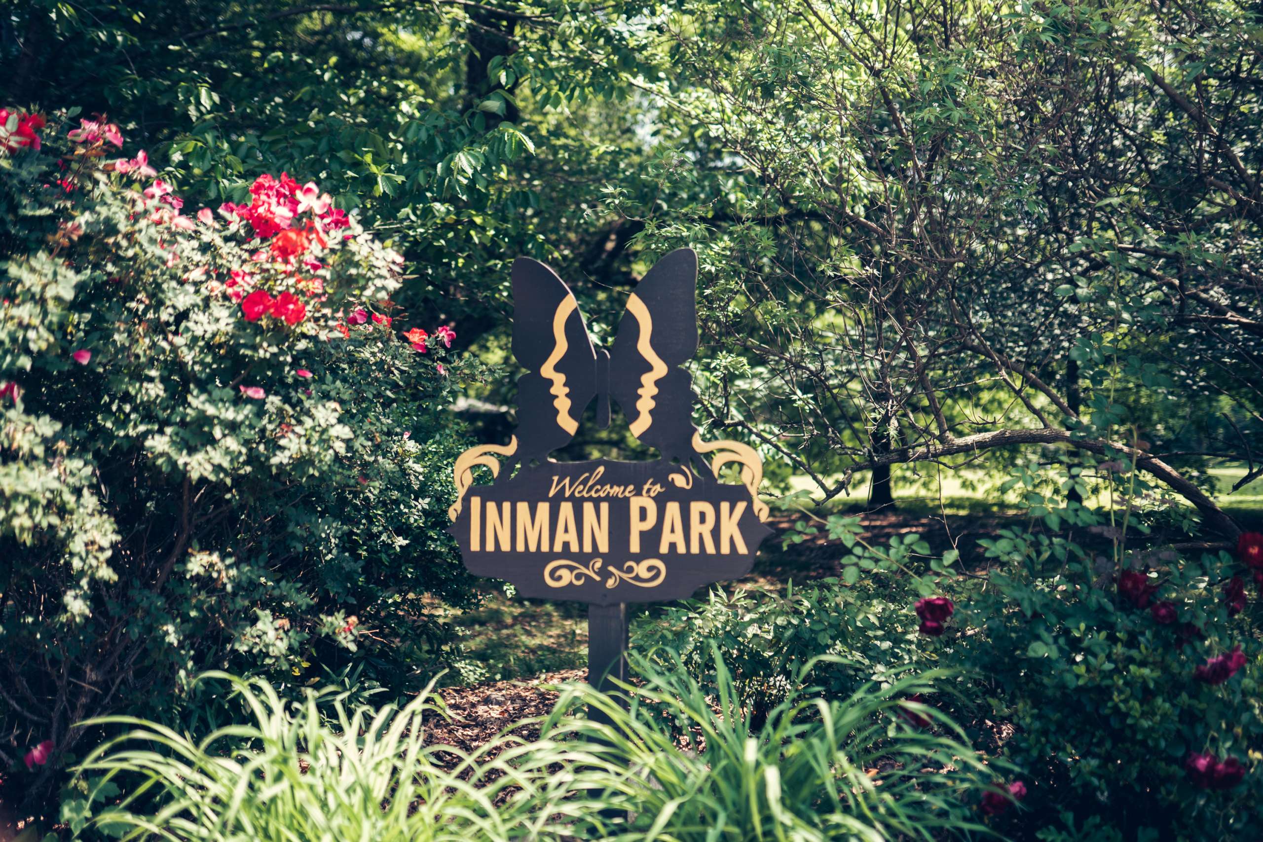 Inman Park welcome sign.